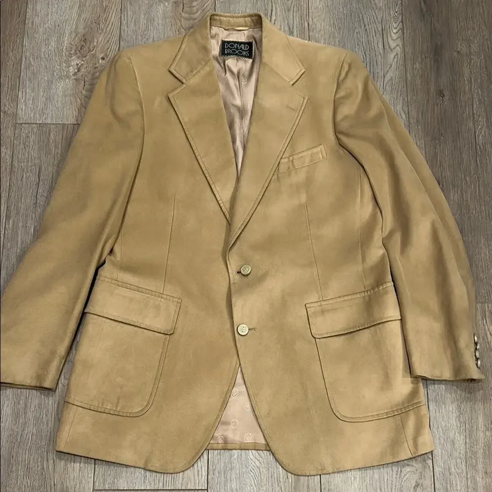 Donald Brooks Men’s Vintage Suede Feather Western Sports Coat Blazer Size 44